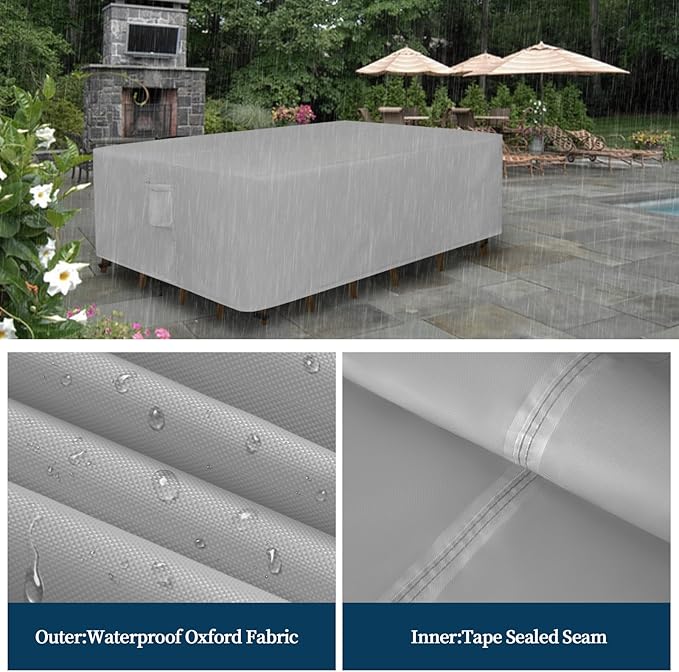Easy-Going Square Patio Furniture Cover Waterproof Outdoor Dining Table and - Image 4