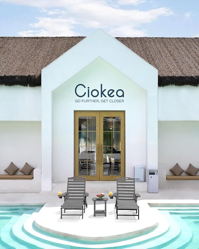 Ciokea Outdoor Lounge Chair Set of 4, All Weather Patio Chaise Lounge Chair - Image 2