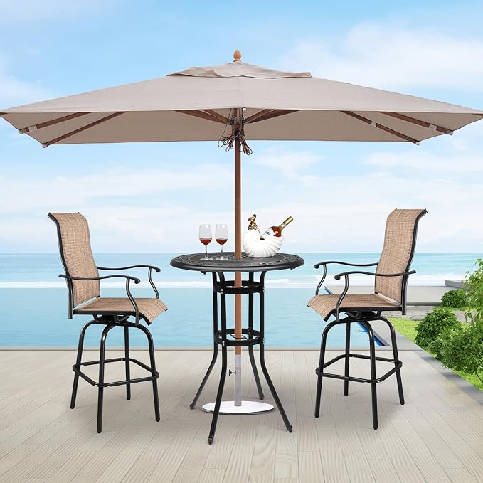 VINGLI 32"" Outdoor Bar Table, Patio Bar Height Table - Image 2