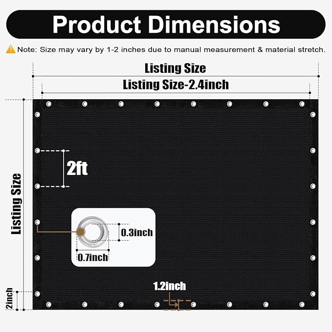 Artpuch 90% Sun Shade Cloth, 3 x 8 FT Pergola Shade Cover Canopy - Image 4