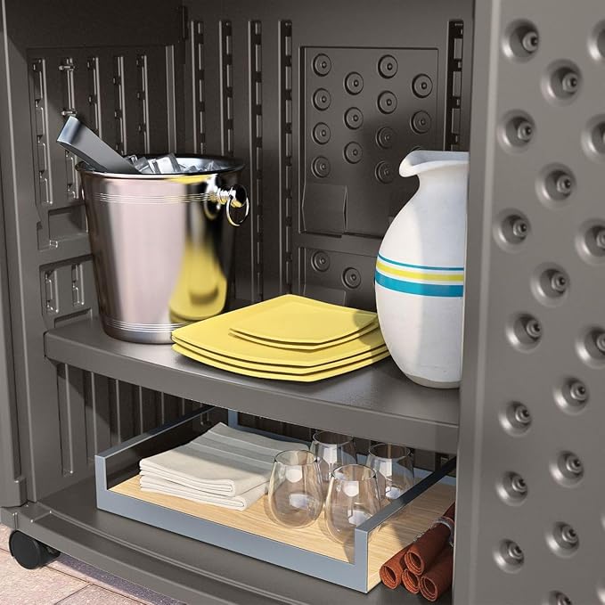 Suncast Patio Plastic Storage and Prep Station - Image 6