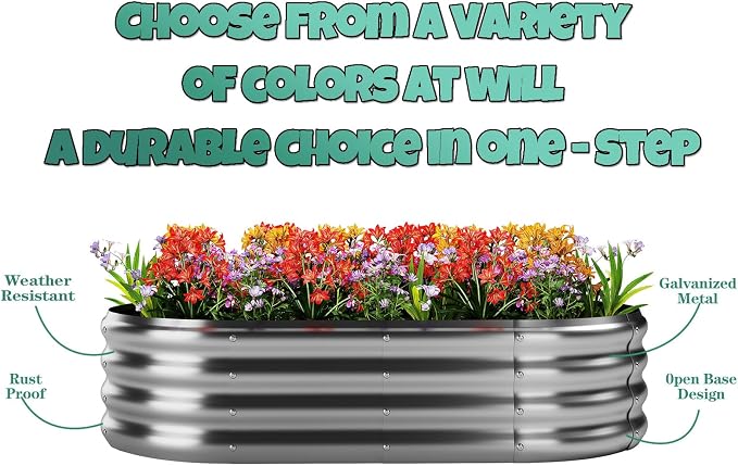 Galvanized Metal Planter Round Raised Garden Bed Kit - Image 3
