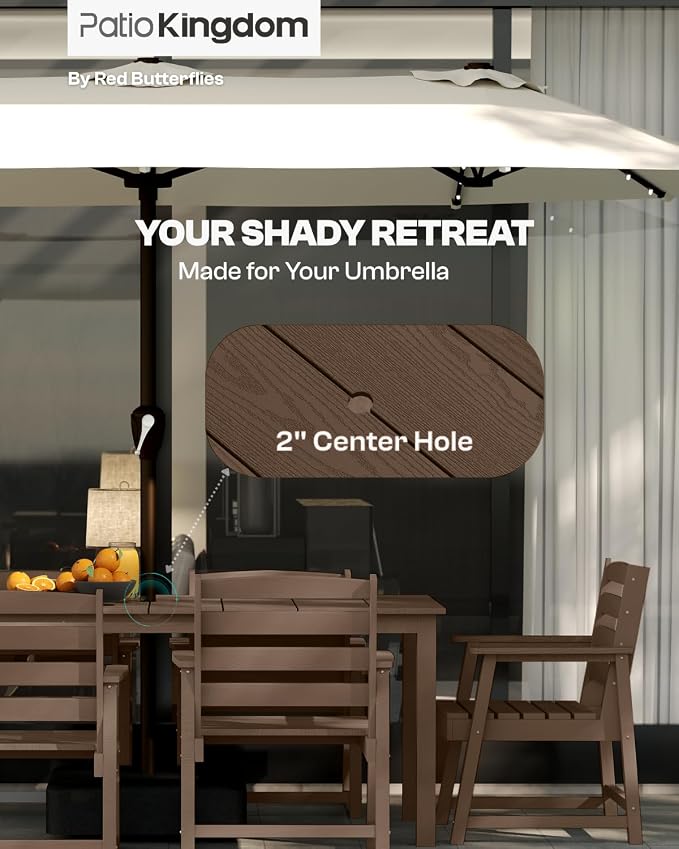 Brown 9-Piece Outdoor Dining Set - Image 3