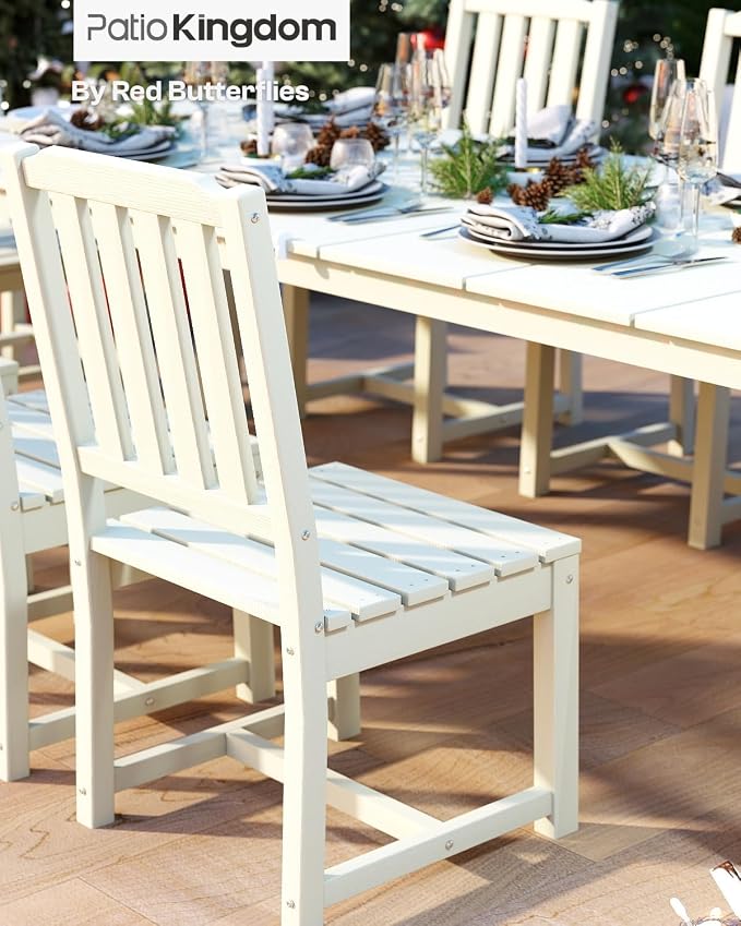 7-Piece White Outdoor Dining Set - Image 9