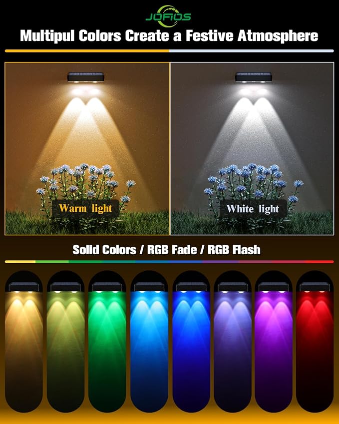 Solar Fence Lights 8 Pack, 50 Lumens Outdoor Fence Solar Lights - Image 4