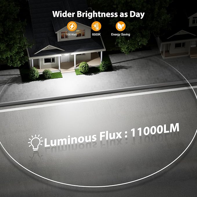 Onforu 100W 11000LM Flood Lights Outdoor, Brightness Security LED Flood Lights - Image 3