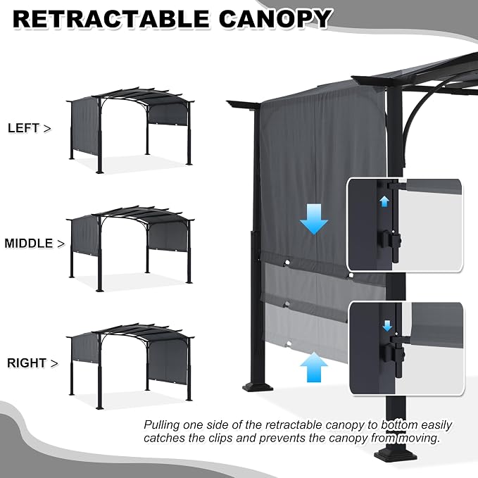 MASTERCANOPY 10x10ft Outdoor Retractable Pergola - Image 4