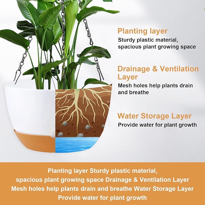 8/10/12 inch Hanging Planters for Indoor Outdoor Plants - Image 4