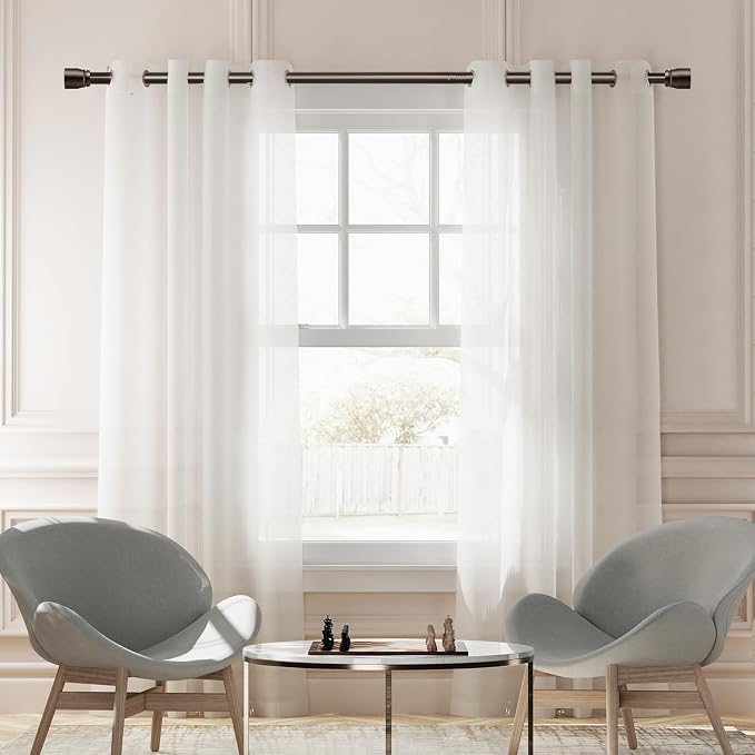 1” Diameter brown curtain rod Itself is 30 to 60 inch. 1 Pack Fits 30-54 inch - Image 6