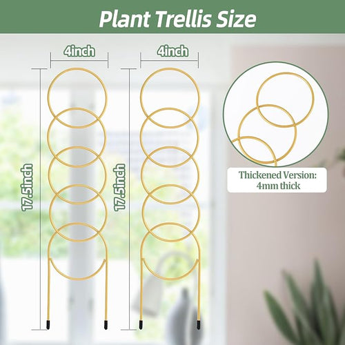17.5 Inch Indoor Plant Trellis for Climbing Plants, Metal Trellis, Small Garden - Image 2