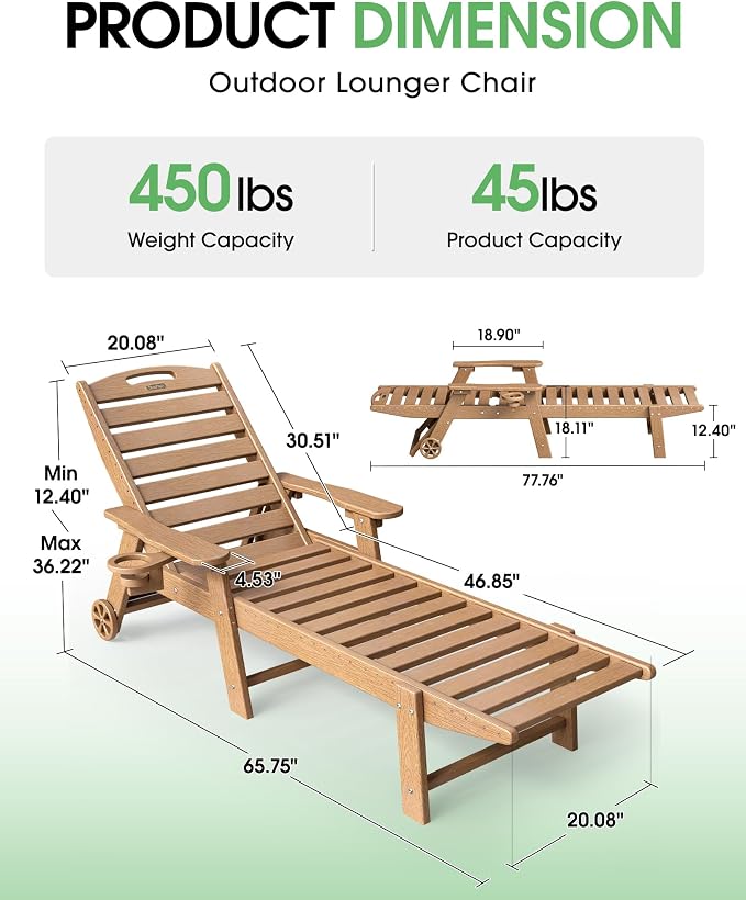 Chaise Lounge Outdoor, Lounge Chair Outdoor - Image 2