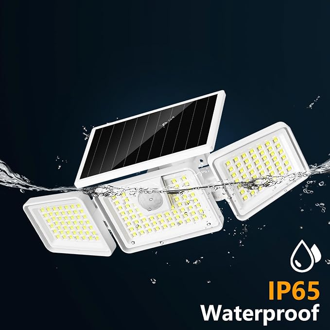 INCX Solar Lights Outdoor with Motion Sensor, 3 Heads Security Lights Solar - Image 4