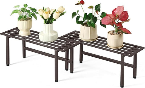 2 Pack Metal Plant Stand Outdoor Plant Shelf Indoor, 1 Tier Heavy Duty Plant by Dipion