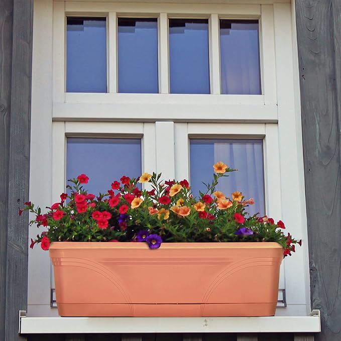 Southern Patio 36 in Medallion Hanging Windowsill Garden Box Planter, Terracotta - Image 5