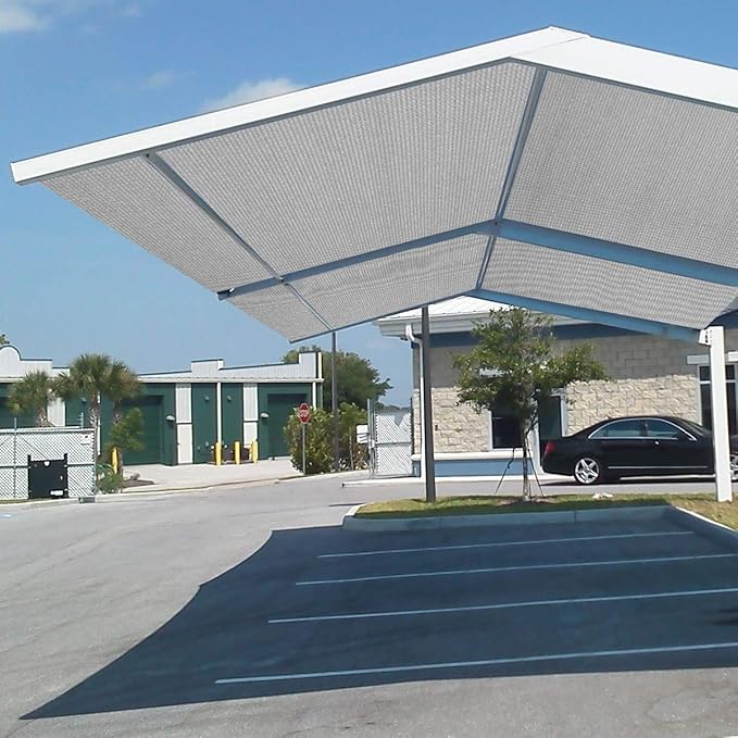 Eden's Decor Straight Flat-Edged Sun Shade Sail Rectangular 17' x 19' Grey - Image 7