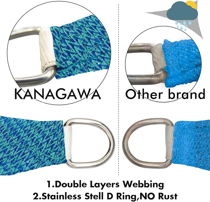 KANAGAWA 10'X18' Turquoise Mix Custom Size Sun Shade Sail Rectangle UV Block - Image 5