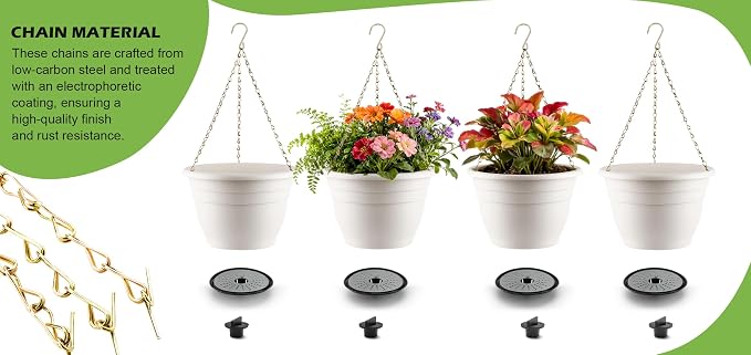 Hanging Planters 11 Inch, Self Watering Hanging Basket - Image 6