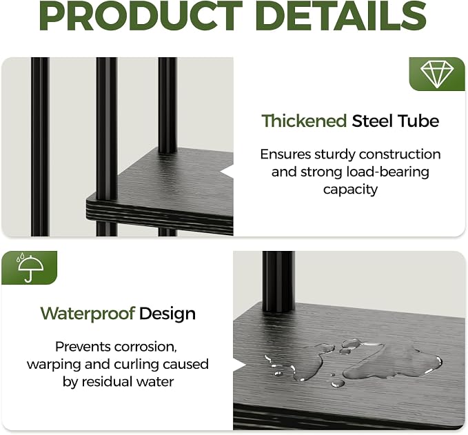 Bamworld Tall Plant Stand Indoor, Corner 7 Tier Metal Plant Shelf - Image 6