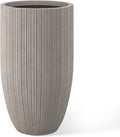 Kante 24 Inch Tall Round Concrete Planter, Large Indoor Outdoor Plant Pots by Kante