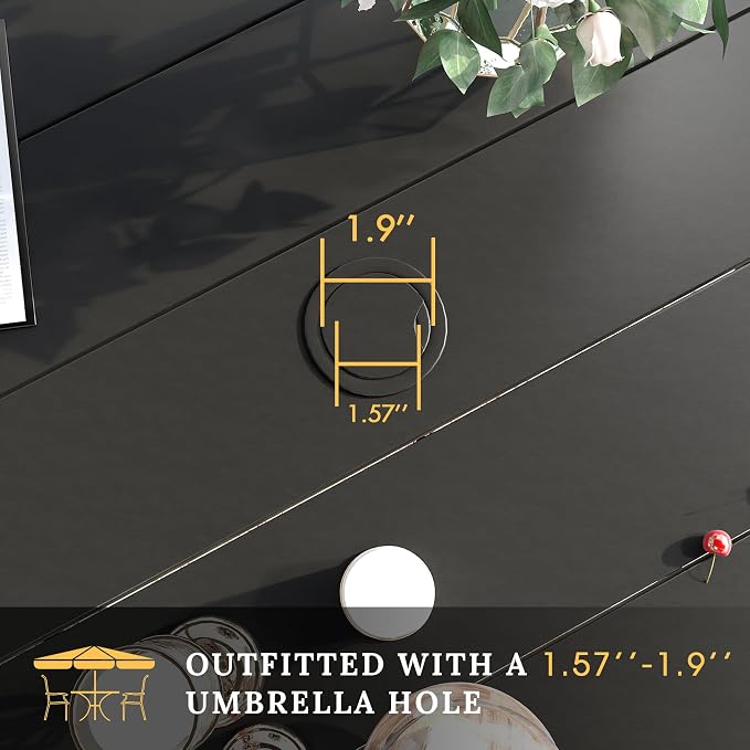 VICLLAX Patio Dining Set for 8, Outdoor Furniture Set Includes 53" Round Patio - Image 6