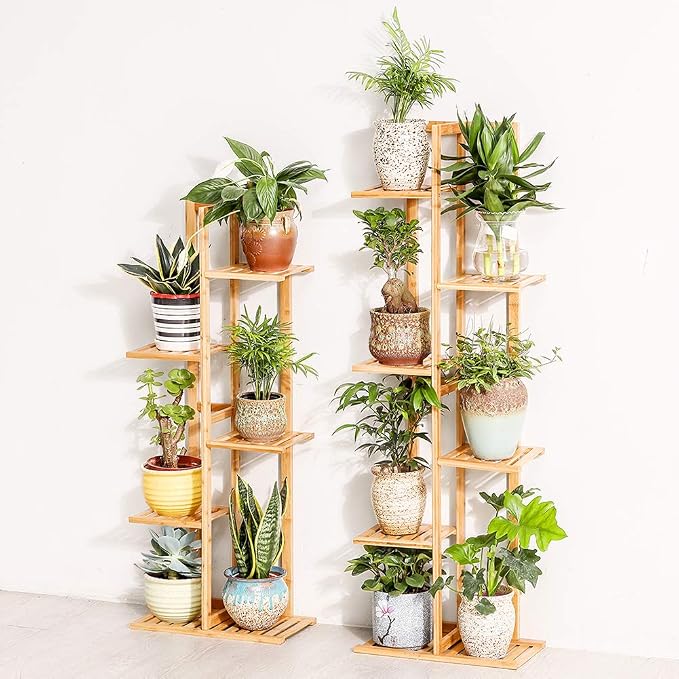 Bamboo 5 Tier 6 Potted Plant Stand Rack Multiple Flower Pot Holder Shelf Indoor - Image 4