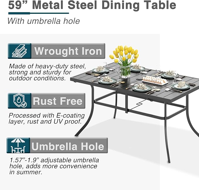 PHI VILLA 7 Piece Outdoor Dining Set - Image 7