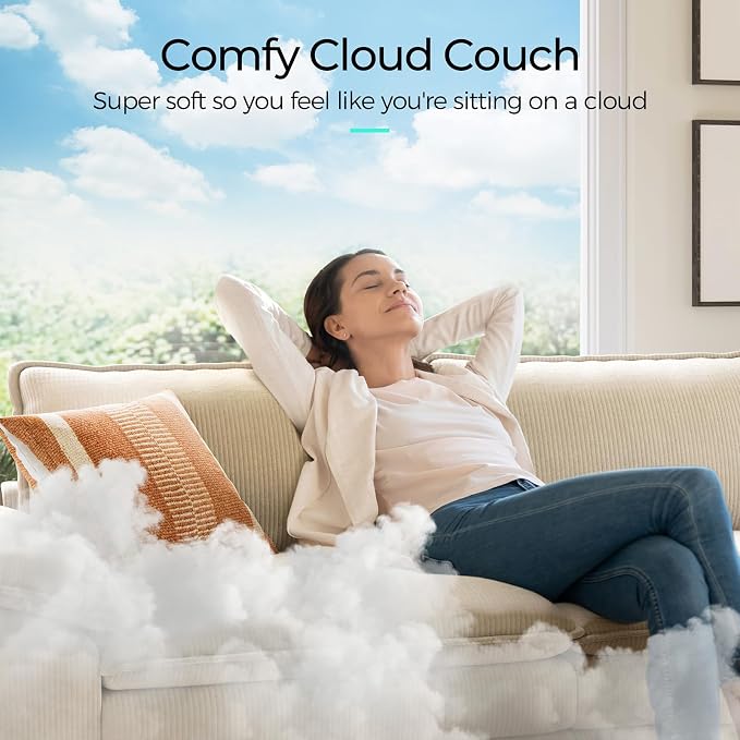 LINSY HOME 157'' Modular Sectional Sofa Beige Couch Corduroy Cloud Couches - Image 5