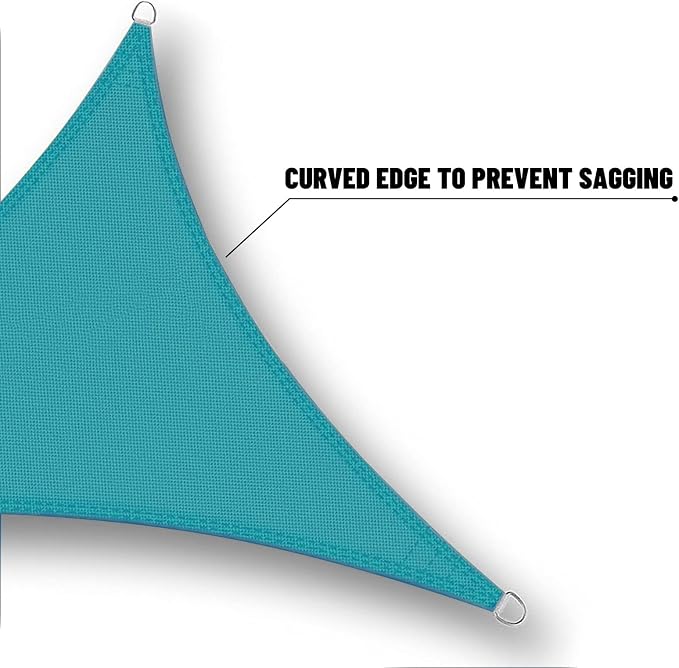 SUNNY GUARD Waterproof Sun Shade Sail 11'x11'x15.6' Turquoise Blue Right - Image 5