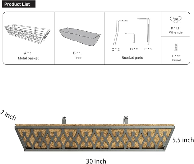6 Pack 30 Inch Window Boxes Planters Railing Planter Box - Image 7