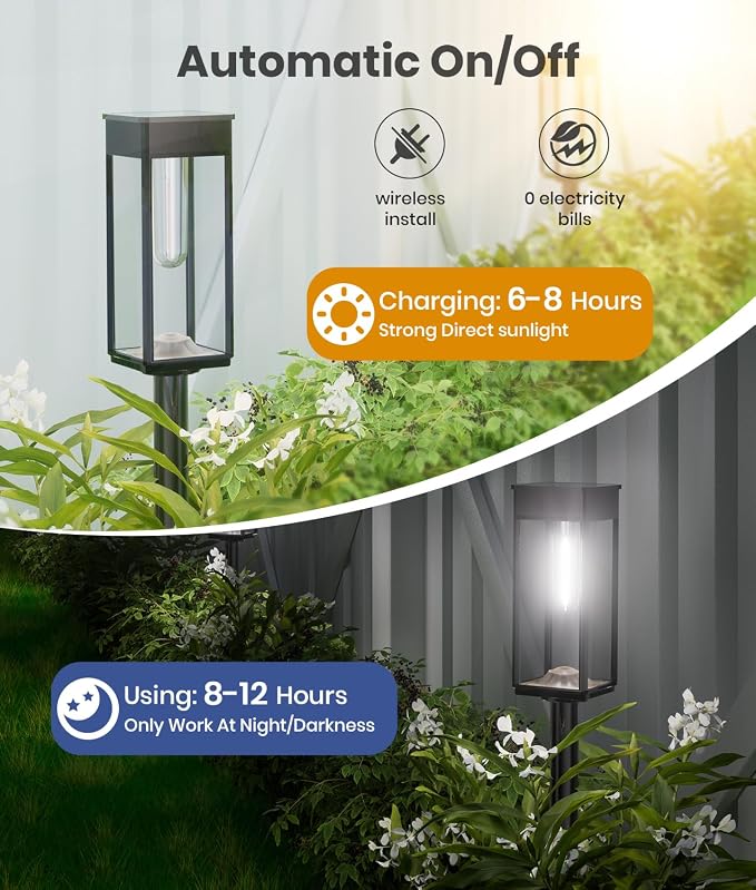 Solar Pathway Lights Outdoor, 4 Pack Bright Solar Lights Outdoor, IP65 - Image 7