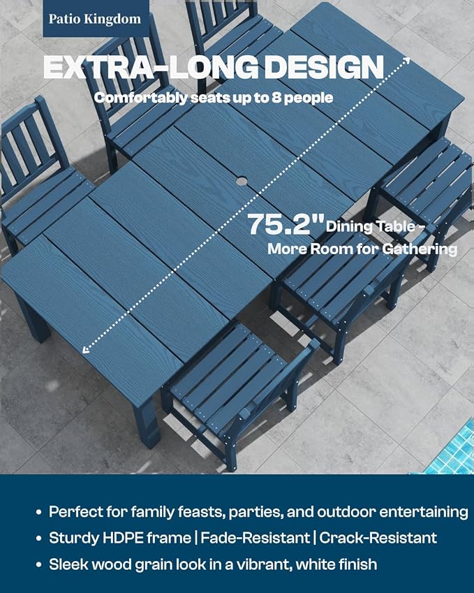 7-Piece Black Outdoor Dining Set - Image 2