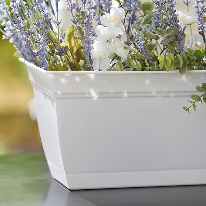 The HC Companies 24" Eclipse PlasticWindow Box 7.76"x24"x6.57" in White Color - Image 7