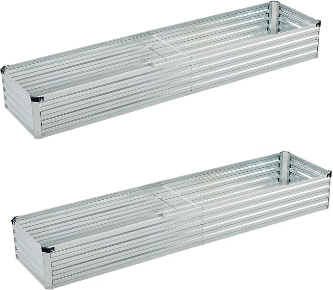 6x1.5x1ft Galvanized Raised Garden Bed, Outdoor Planter Box Metal Patio Kit by Foxlang