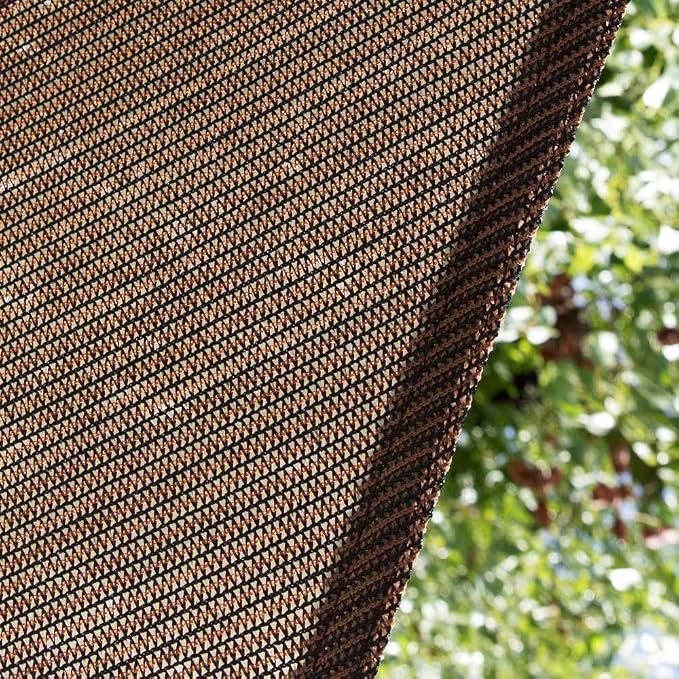 Amgo Custom Size 22' x 22' x 22' Brown Triangle Sun Shade Sail UPF50+ AGTAPRT12 - Image 9