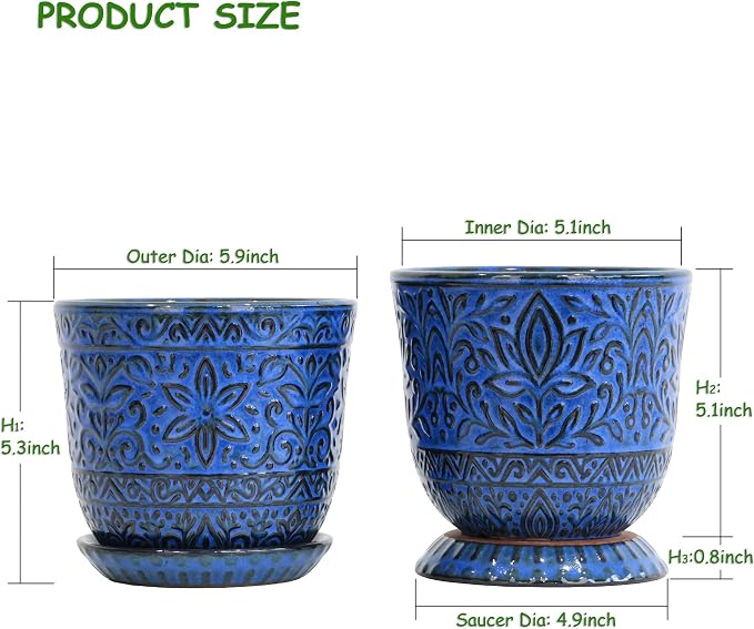 Gepege 6 Inch Ceramic Planter, Birthday - Image 2