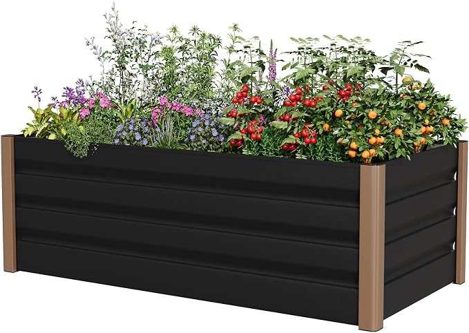 Garvee Aluminum Raised Garden Bed 4' x 2' x 16", Open-Bottom Deep Design by Garvee