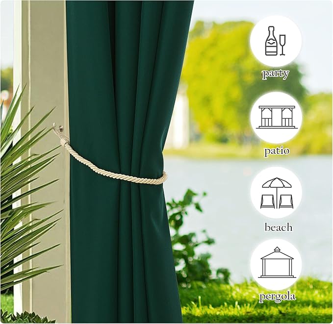 NICETOWN 2 Panels Outdoor Waterproof Curtains - Image 6