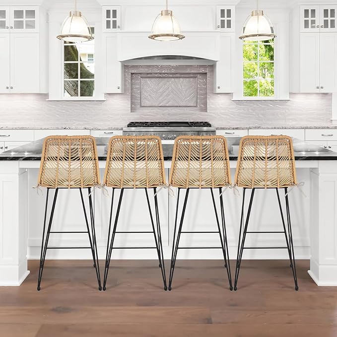 IDZO 400lbs Capacity Rattan Outdoor Counter Stools, Comfort Cushion, Solid - Image 7