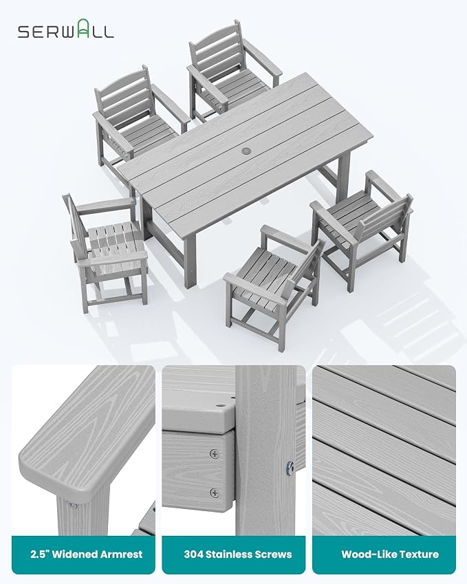 SERWALL 67" Outdoor Dining Table - Image 7