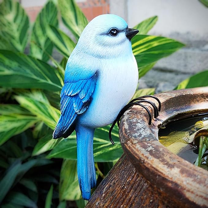 Garden Bird Statue Flower Pot Hugger Outdoor Decor by JARPSIRY