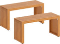 Tangkula Patio Acacia Wood Bench, 36” Outdoor All-Slat Wood Bench by TANGKULA