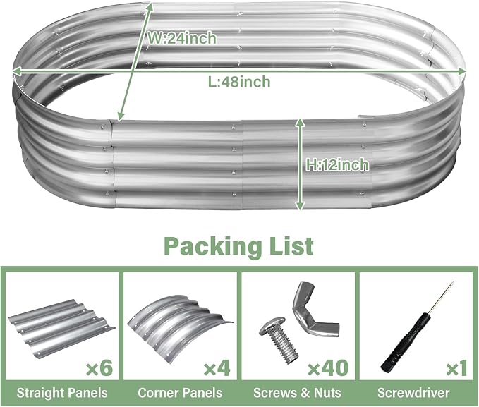 TATAANTY Galvanized Raised Garden Bed Kit, Rust-Resistant Planter Garden Boxes - Image 2