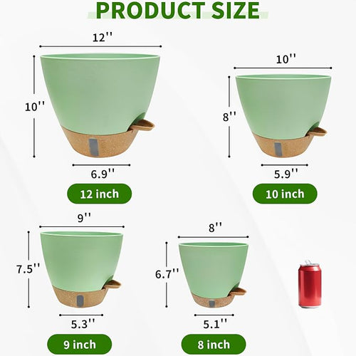 12/10/9/8 inch Self Watering Pots - Image 2