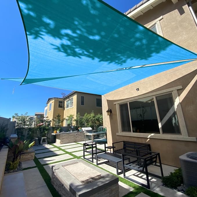 SUNLAX Sun Shade Sail 10' x 20' x 22.4' Turquoise Blue Rectangle Canopy Sail by SUNLAX