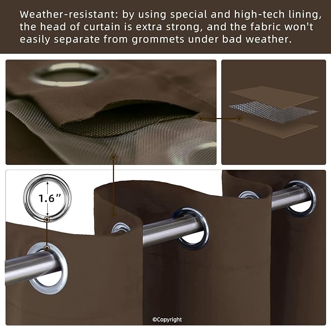 Waterproof Outdoor Curtain W105 x L108 - Image 3