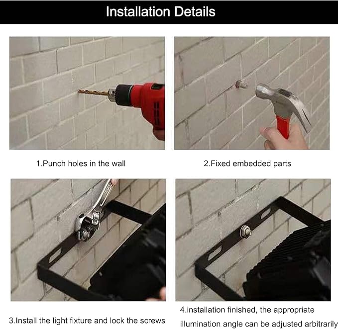 2Pack LED Flood Light Outdoor, 50W LED Work Light 5500lm - Image 6