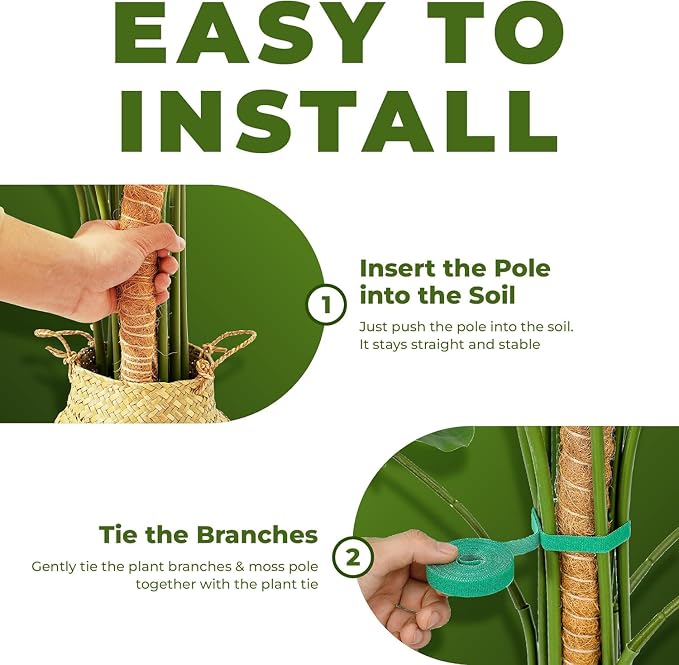 48 Inch Bendable Moss Pole Monstera Plant Support - Image 6