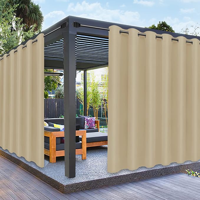 PureFit Outdoor Curtains for Patio Waterproof Weatherproof, UV and Fade by PureFit