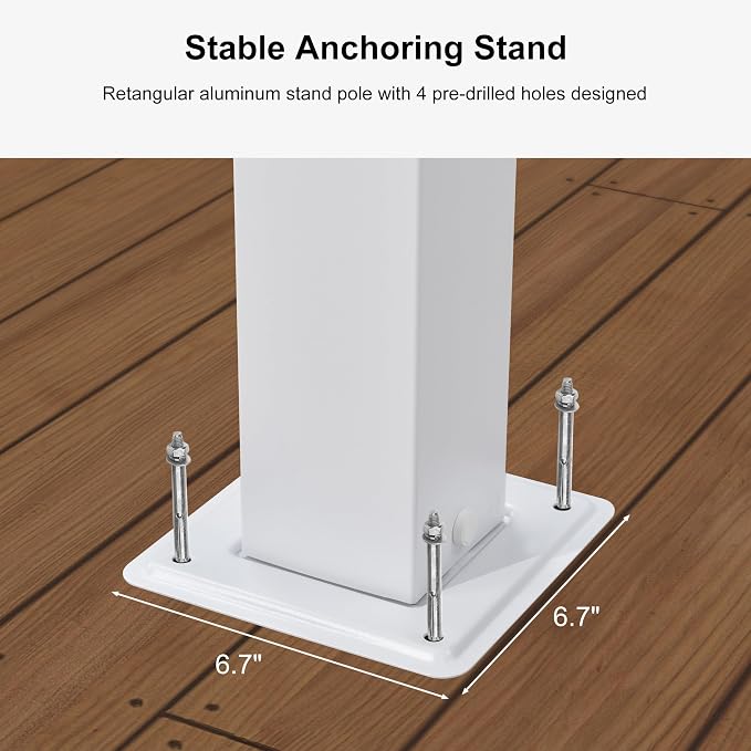 PURPLE LEAF 10' x 10' Outdoor Aluminum Pergola White Heavy-Duty Retractable - Image 9