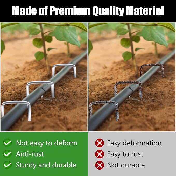 FEED GARDEN 6 Inch 25 Pack Galvanized Landscape Staples 11 Gauge Anti-Rust - Image 8